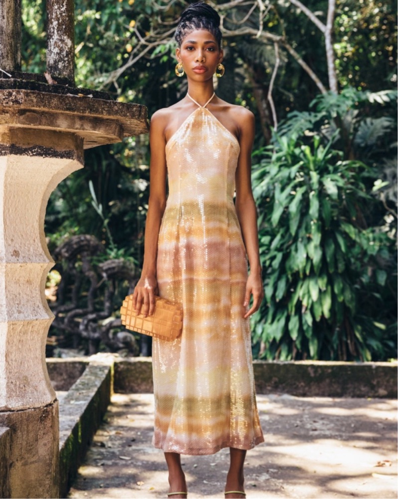 Cult Gaia TASMIN midi dress In Dusty Dye by Cult Gaia - Pickle