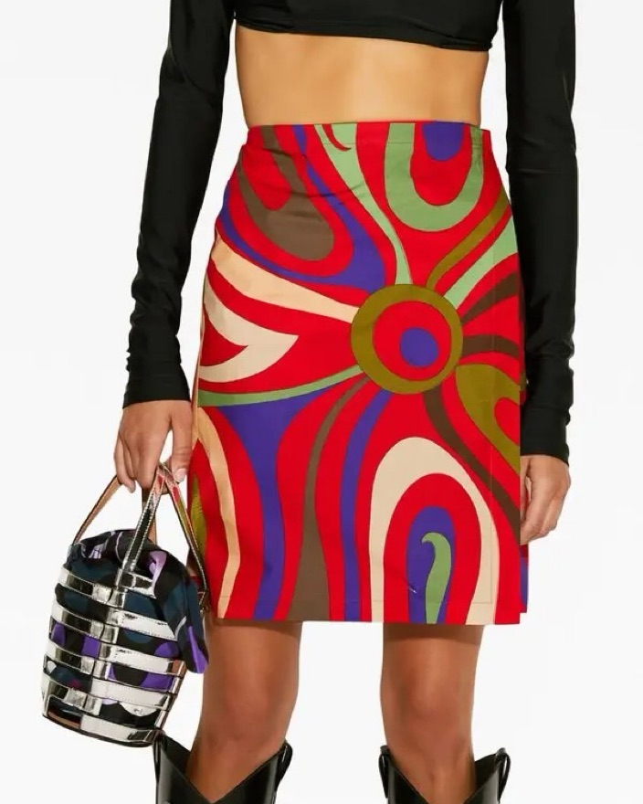 EMILIO PUCCI フラワーパターン ミニスカート S EMILIO PUCCI フラワー