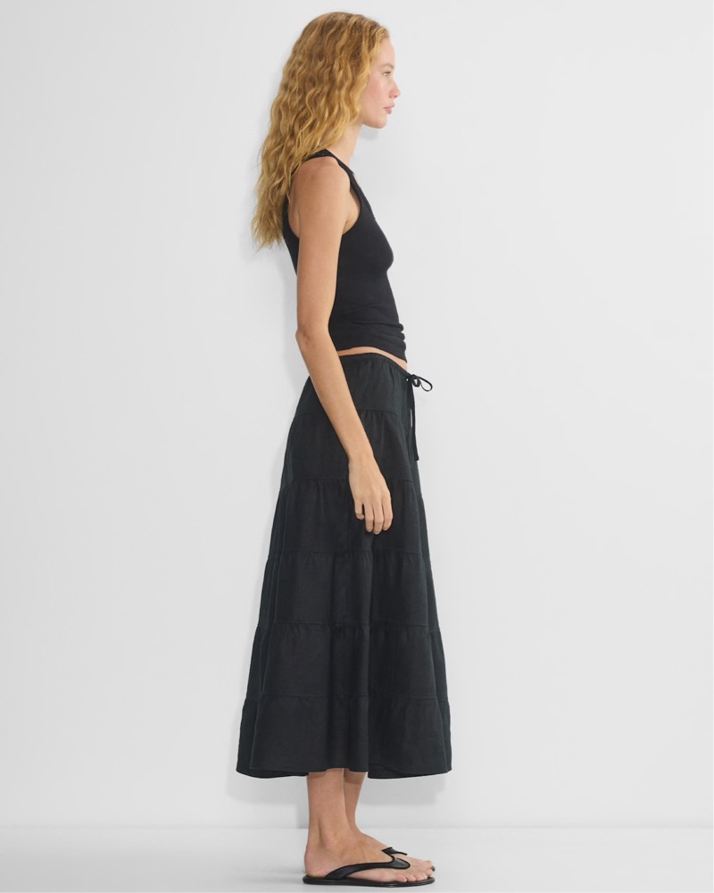 Aritzia Wilfred Black Tiered Maxi Skirt by Aritzia - Pickle