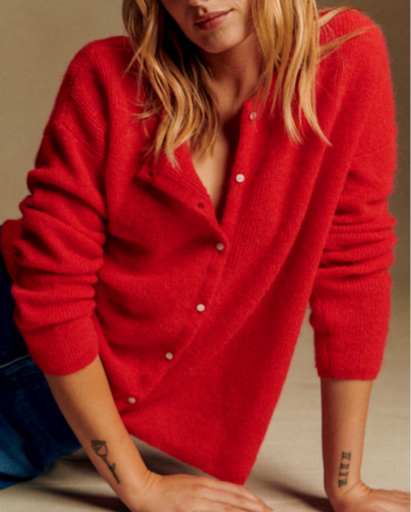 Sezane Gaspard Cardigan Red by Sezane - Pickle