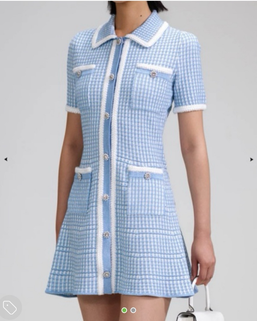 Self Portrait Blue Lurex Knitted Dress by Self Portrait - Pickle