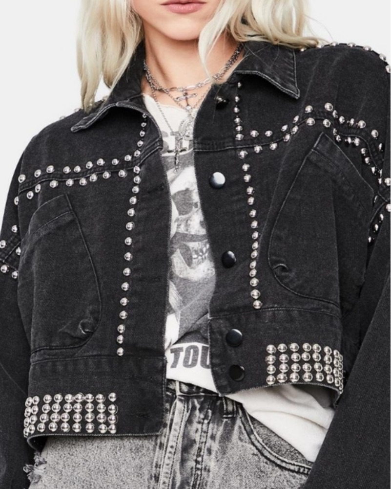 Vintage Black Studden Denim Jacket by Vintage / Thrifted - Pickle