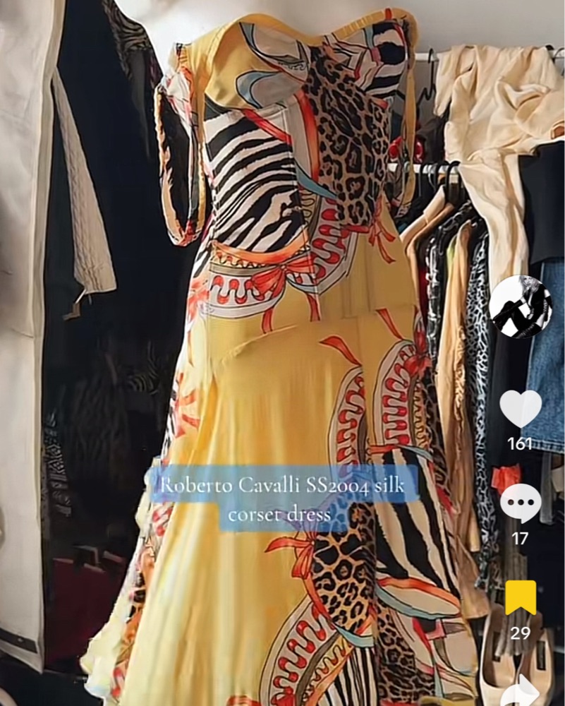 Roberto Cavalli 2004 Yellow Corset Dress by Roberto Cavalli - Pickle