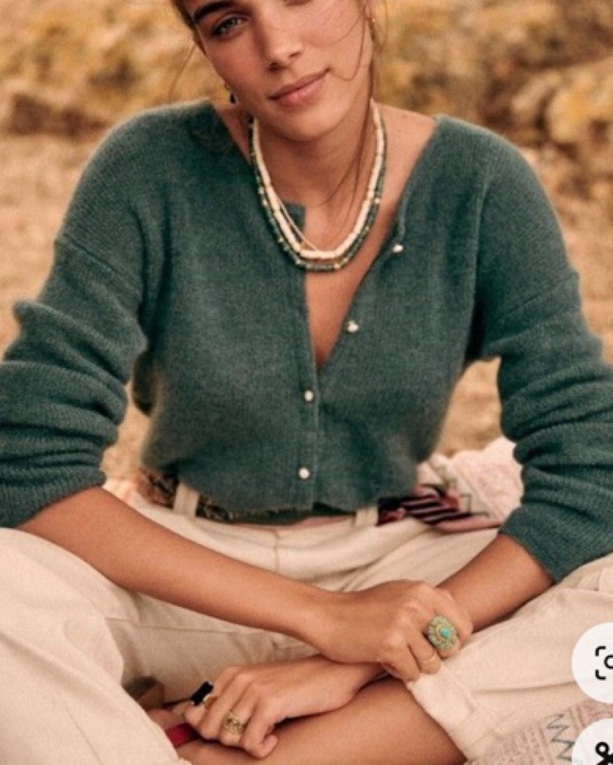 Sezane Gaspard Sage Cardigan by Sezane - Pickle