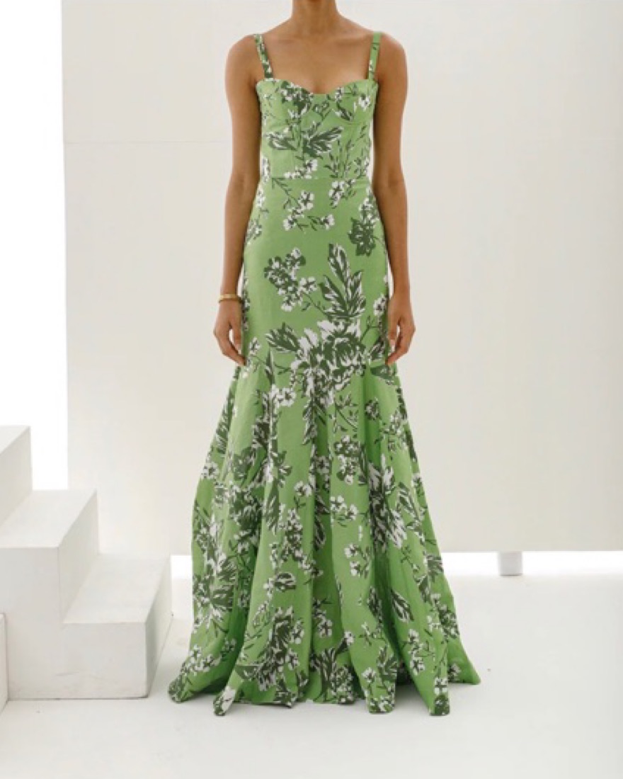 Isla & White Mallorca Green Dress SizeM by Zimmermann - Pickle
