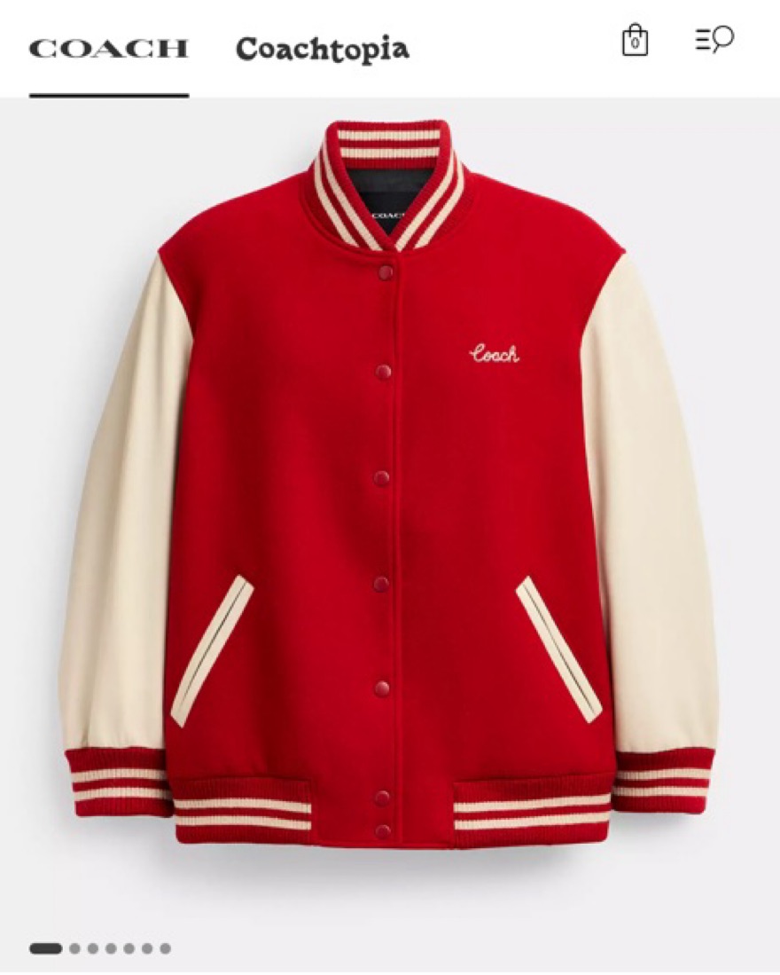 Coach Red Varsity Jacket by Coach - Pickle