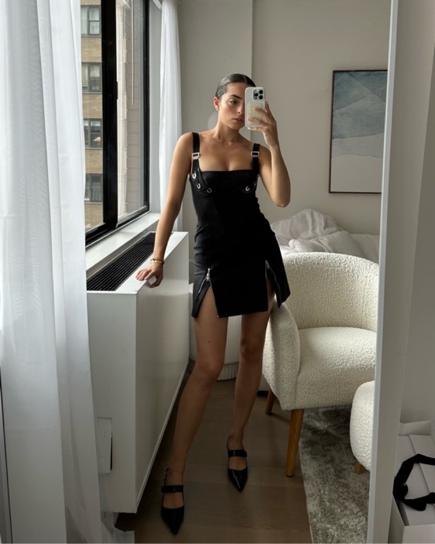 $870 Dion Lee Fan Lace Zip Mini Dress by Dion Lee - Pickle