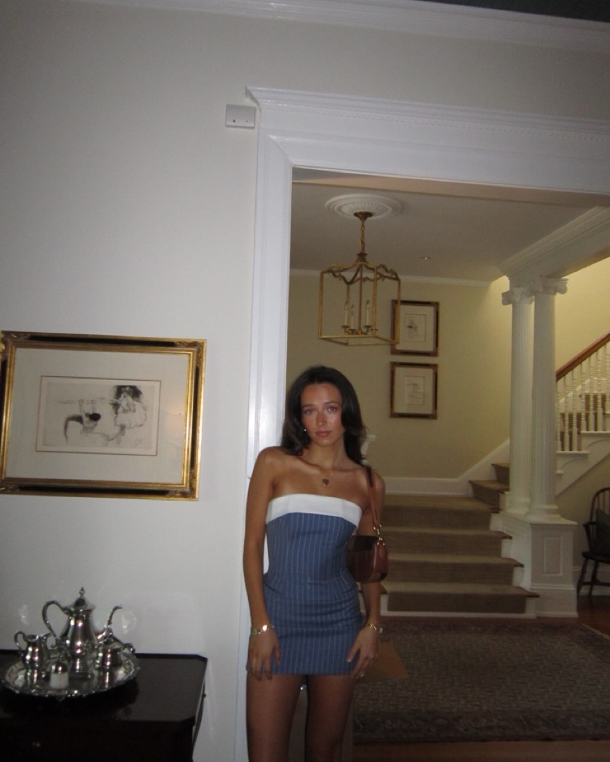 With Jéan Chloe Corset Dress Pinstripe by With Jean - Pickle