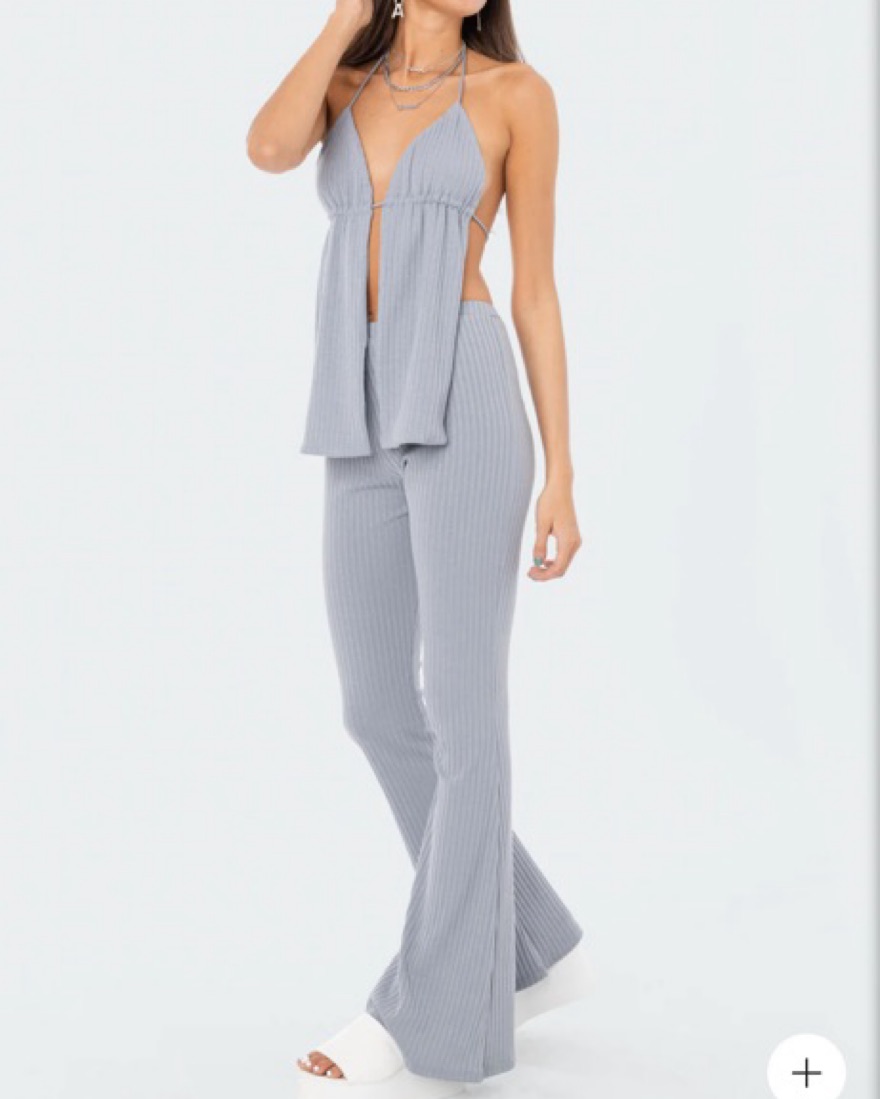 Editked Claire Ribbed Two Piece Set by Editked - Pickle