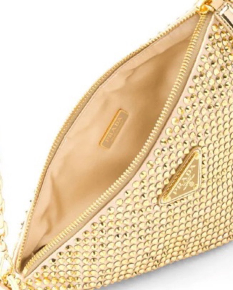 Prada Triangle Crystal Shoulder Bag by Prada - Pickle