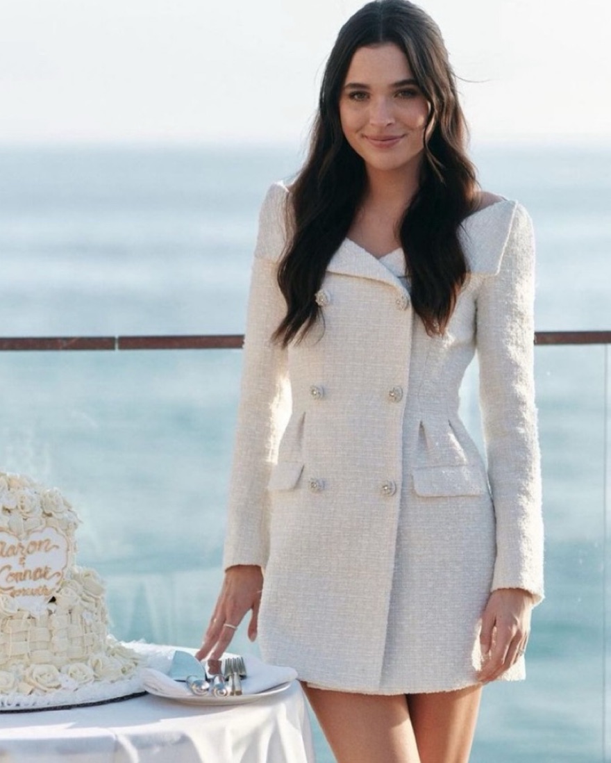 $585 Self Portrait Ivory Tweed Dress by Self Portrait - Pickle
