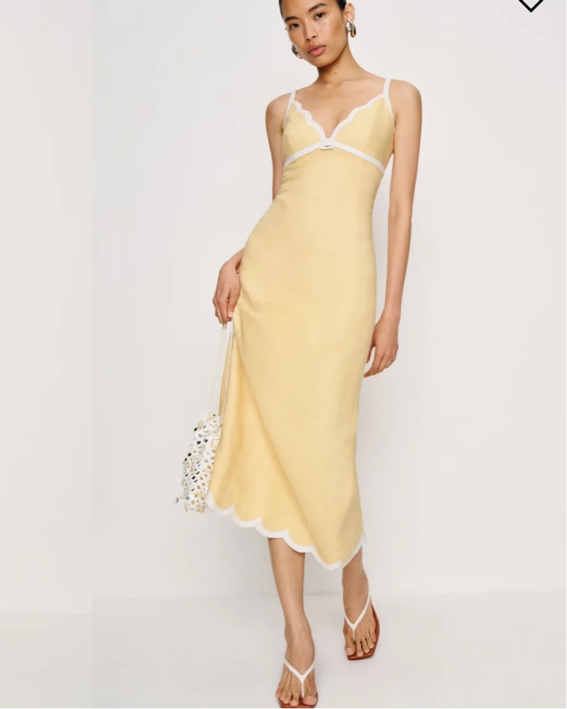 Reformation Sara Linen Dress by Reformation - Pickle