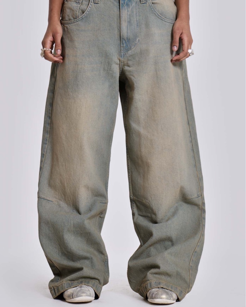 JADED LONDON ジェイデッドロンドン COLOSSUS FIT Remake Baggy Jeans リメイクバギージーンズ 32 Indigo ワイド ダブルニー カーゴ デニムパンツ ボトムス【中古】【JADED LONDON】 JADED LONDON ジェイデッドロンドン COLOSSUS FIT Remake Baggy Jeans