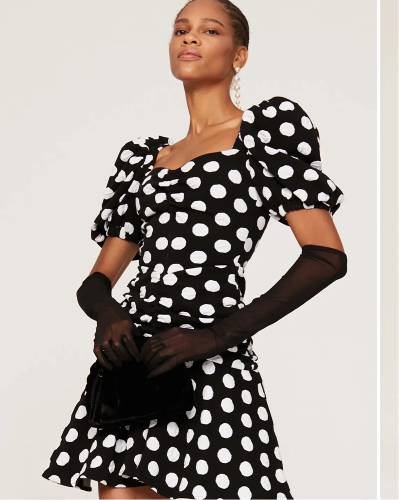 Polka Dot Puff Sleeve Dress by Autumn Adeigbo - Pickle