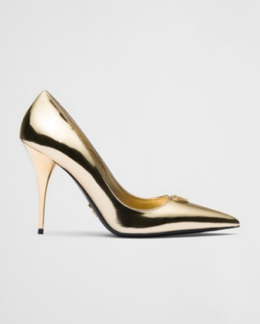 $1,350 Prada Gold Heels by Prada - Pickle