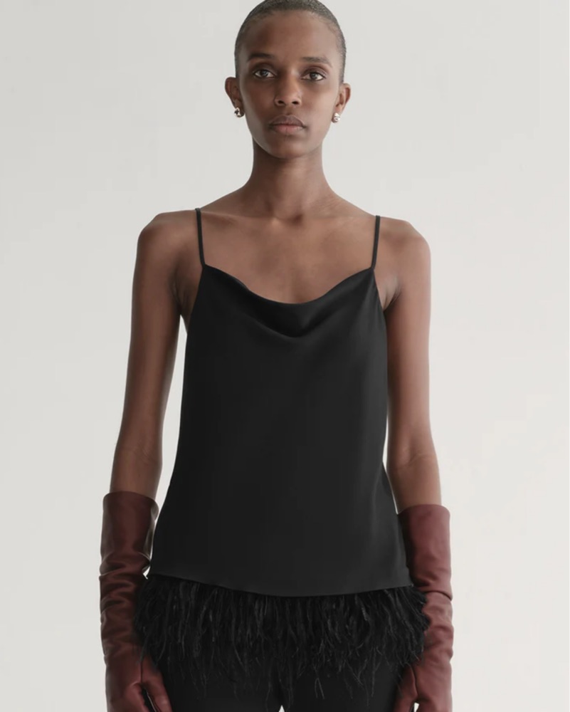A.L.C. Eliza Feather Trimmed Camisole To by ALC - Pickle