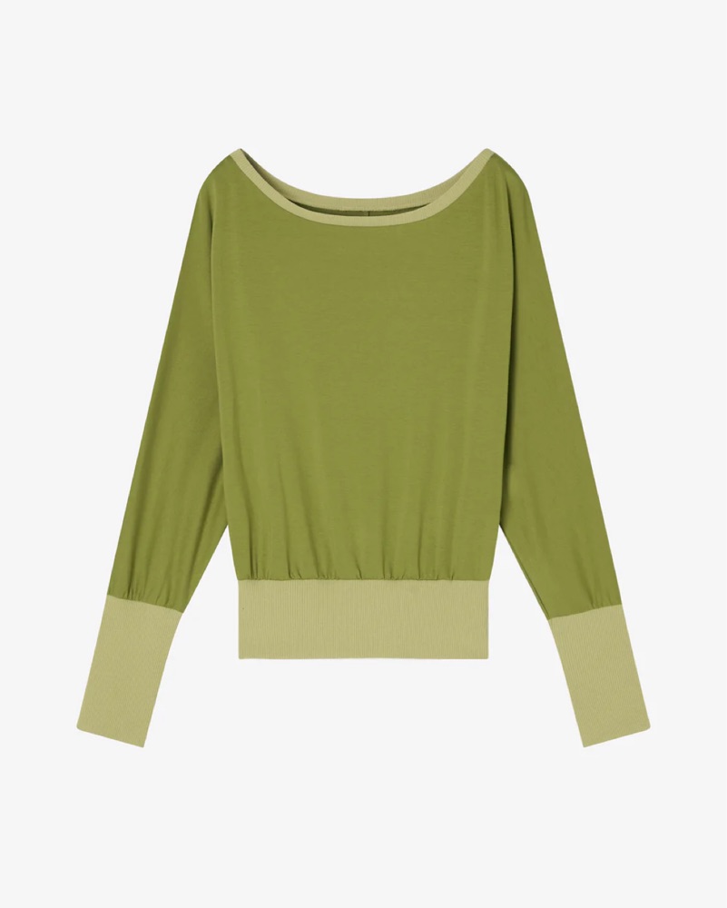 paloma wool Ingrid 付け襟 green Paloma Wool Off Shoulder Top -matcha by Uniform Person - Pickle