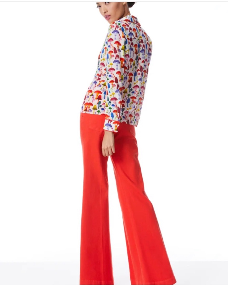 Alice + Olivia Silk Magic Mushroom Top by Alice & Olivia - Pickle