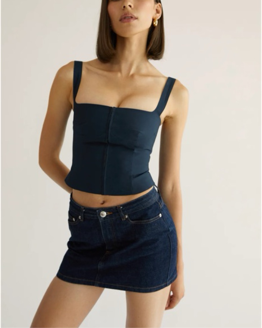 Orseund Iris Minimal Bustier In Navy by Orseund Iris - Pickle