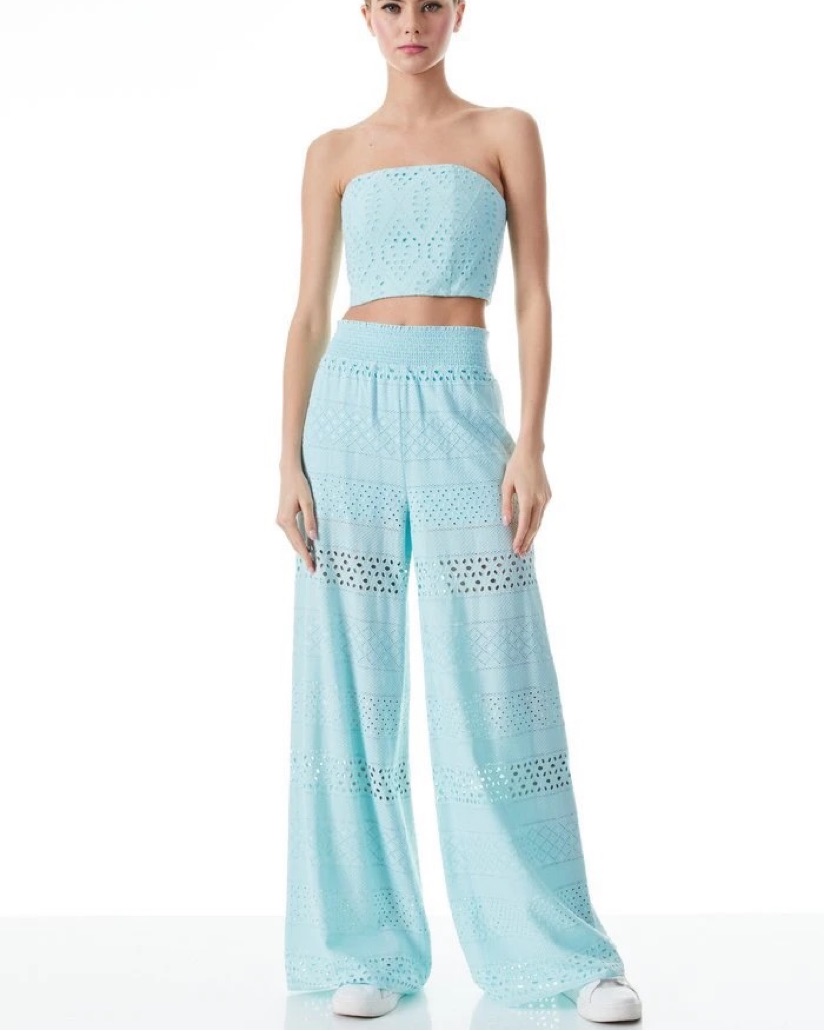 Alice + Olivia Blue Bandeau Top + Pants by Alice & Olivia - Pickle