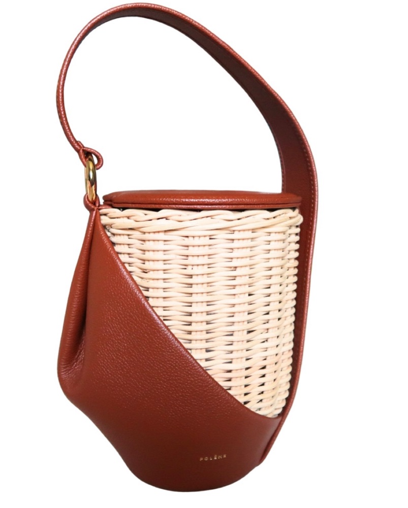 POLENE YKE レザー カゴバッグ POLENE YKE WICKER LEATHER HANDBAG Brown by Polene - Pickle
