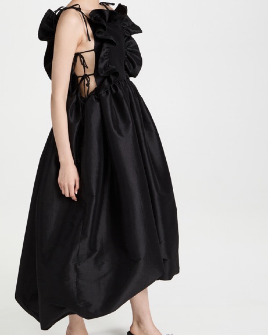 Kika Vargas Midi Black Ruffle Dress by Kika Vargas - Pickle