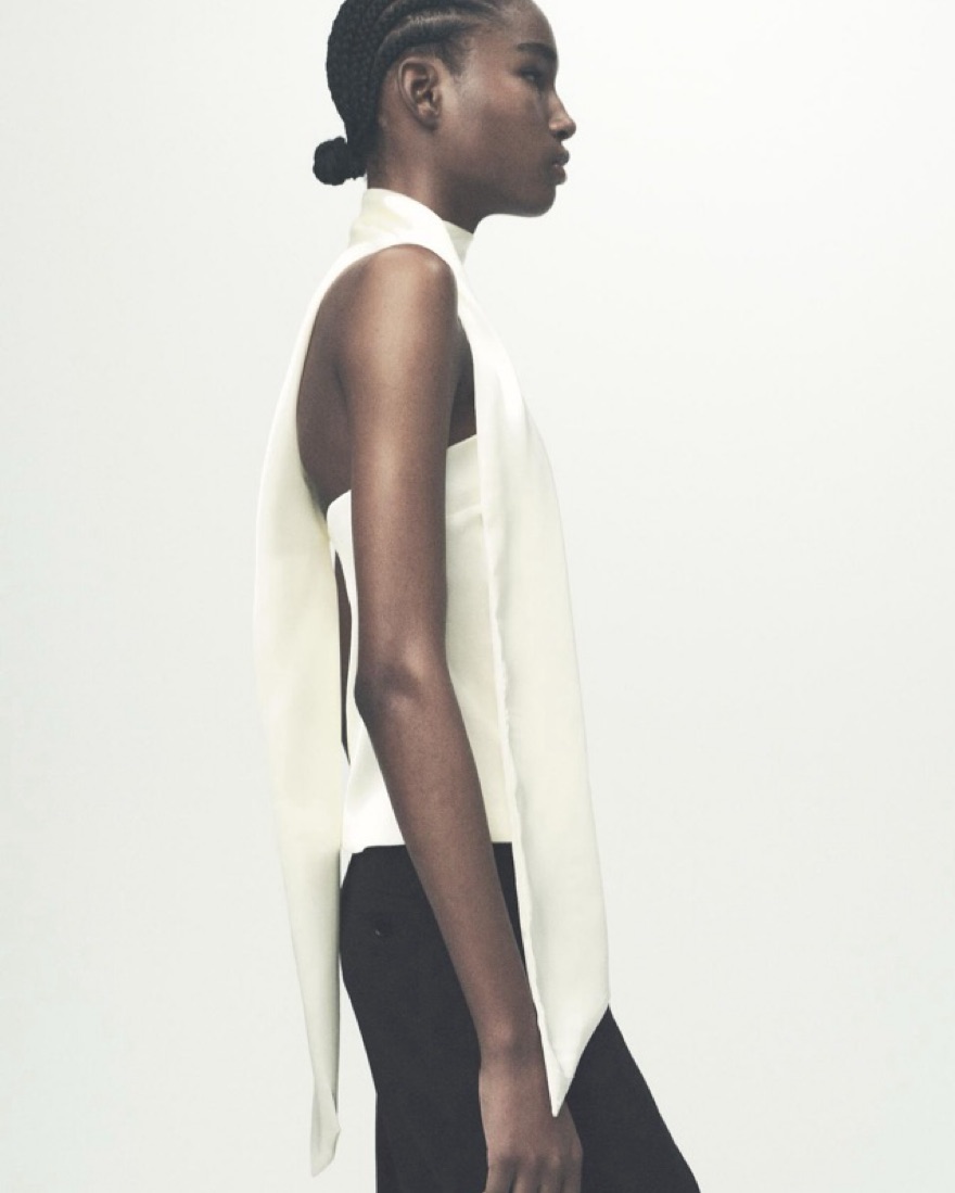 Satin Foulard Top by Zara - Pickle