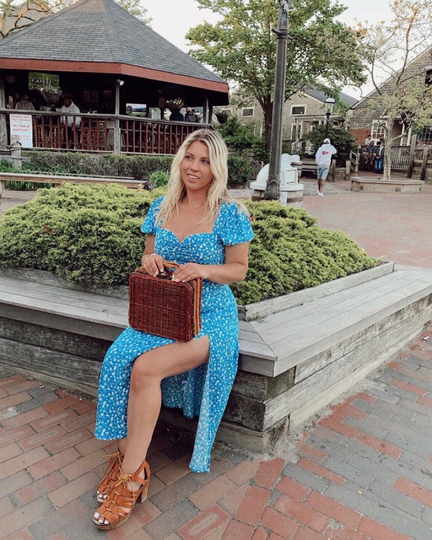 reformation blue lacey dress floral by Reformation - Pickle