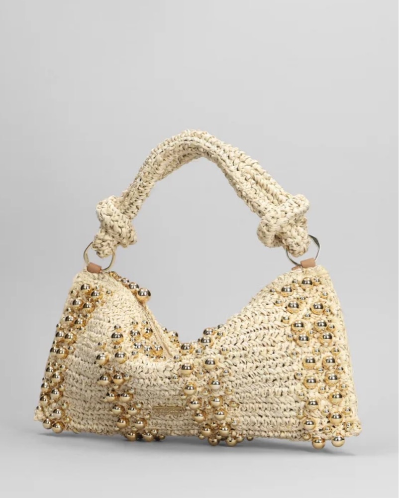 Cult Gaia Raffia Beaded Hand Bag by Cult Gaia - Pickle