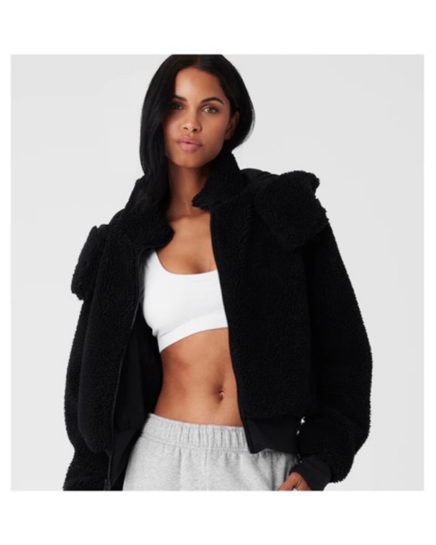 Alo Foxy Sherpa Jacket Black by Alo Yoga - Pickle