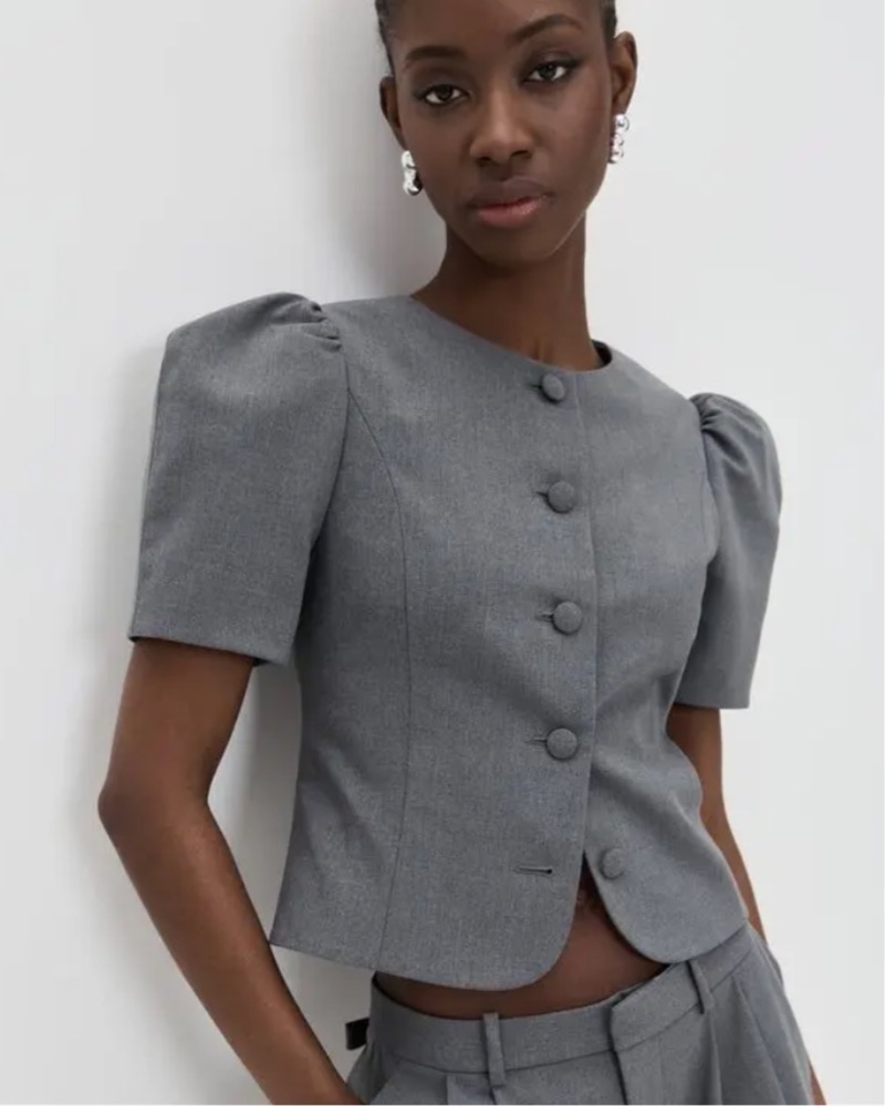 Sandy liang Bonny Grey Sleeve Top by Sandy Liang - Pickle