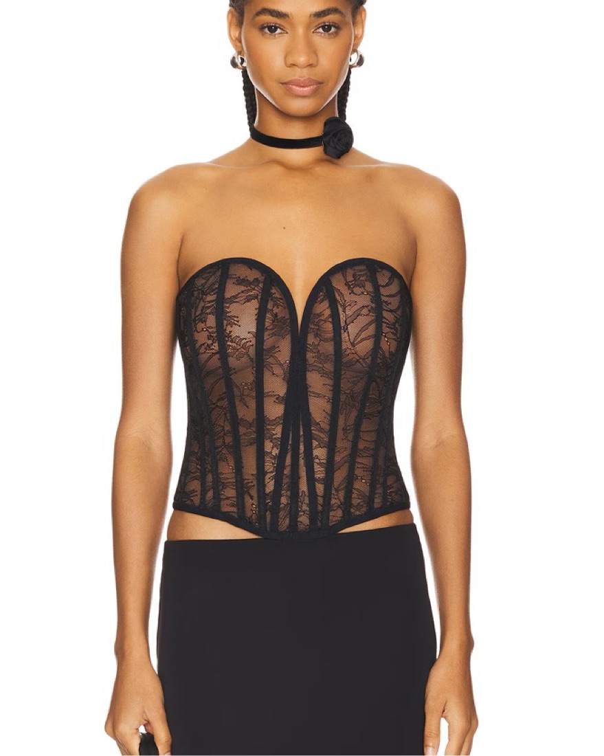 NBD Black Full-Lace Strapless Corset by NBD - Pickle