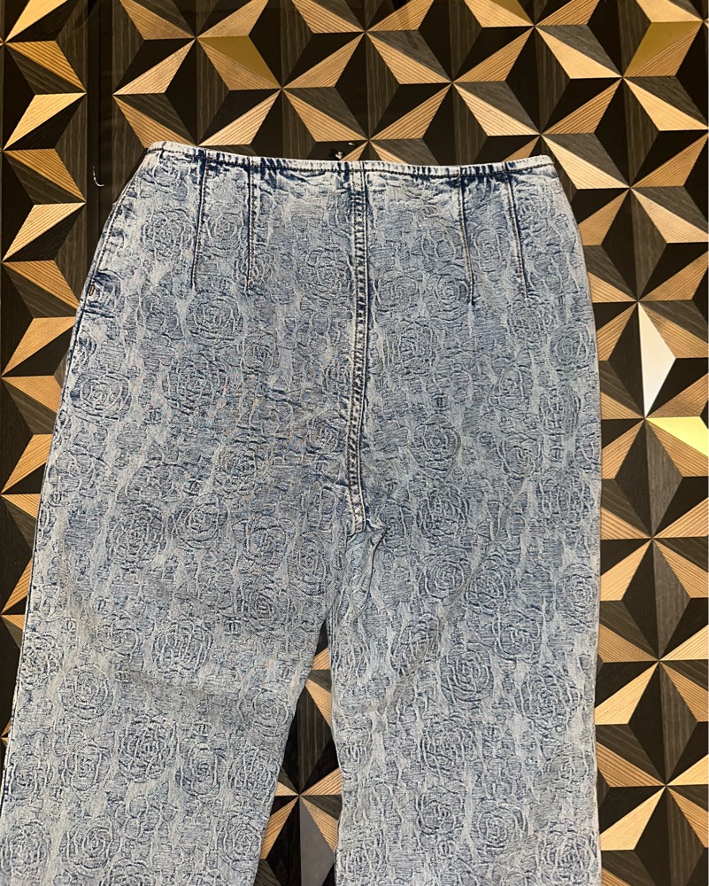 Chanel Straigh Leg Jeans Rose Design |36 by Chanel - Pickle