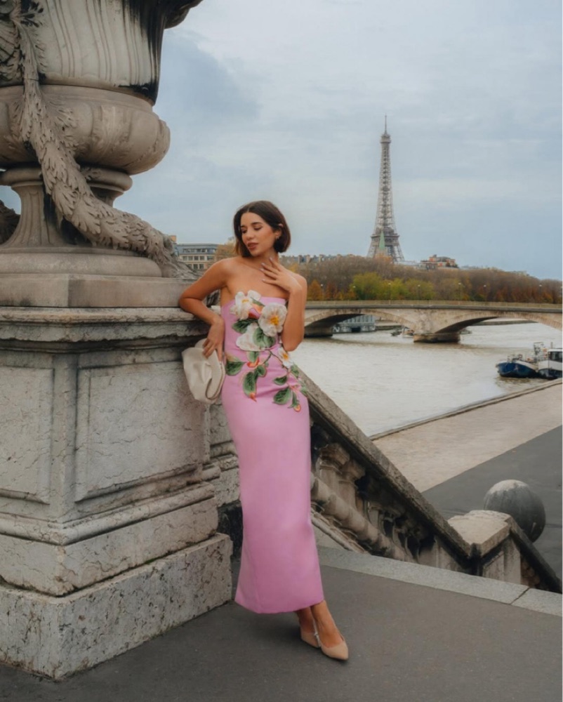 Leo Lin Rayna Pink Floral Gown XS by Leo Lin - Pickle