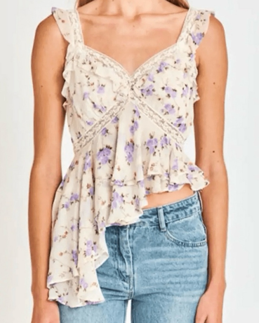 トップス kazu LoveShackFancy Kazu Top Lavender by LoveShackFancy - Pickle