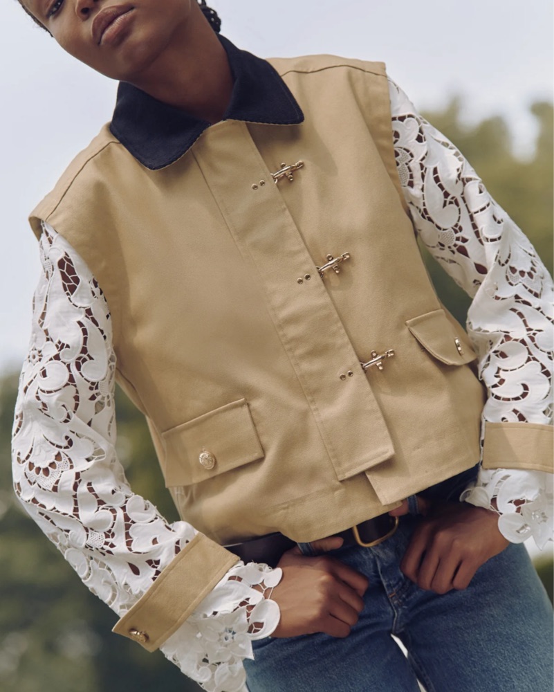 Hill House The Clarisse Lace Jacket by Hill House - Pickle