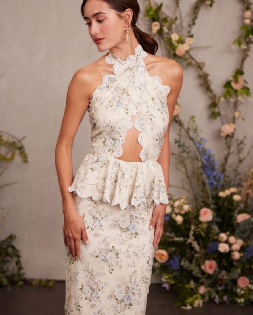 ワンピース Lace Quilted Bow Flower Brooch Sundress ワンピース Lace Quilted Bow Flower Brooch Sundress Lace Quilted