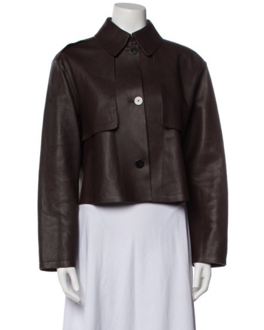 Theory Cropped Leather Trench Coat | Pickle