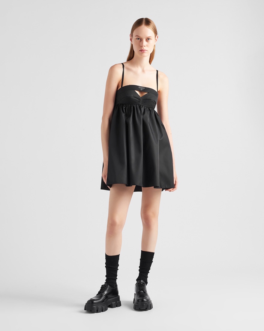 Prada Re Nylon Babydoll Mini Dress by Prada - Pickle