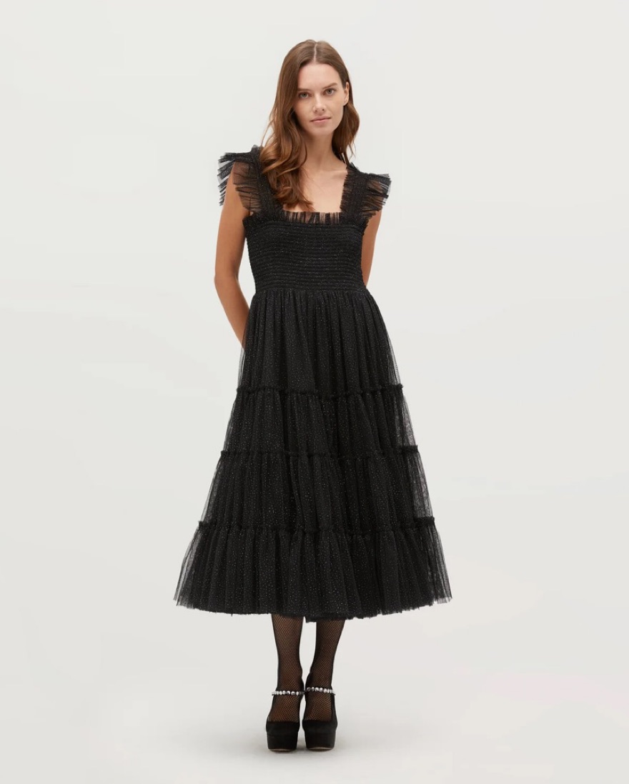 Black Glitter Hill House Nap dress by Hill House Home - Pickle