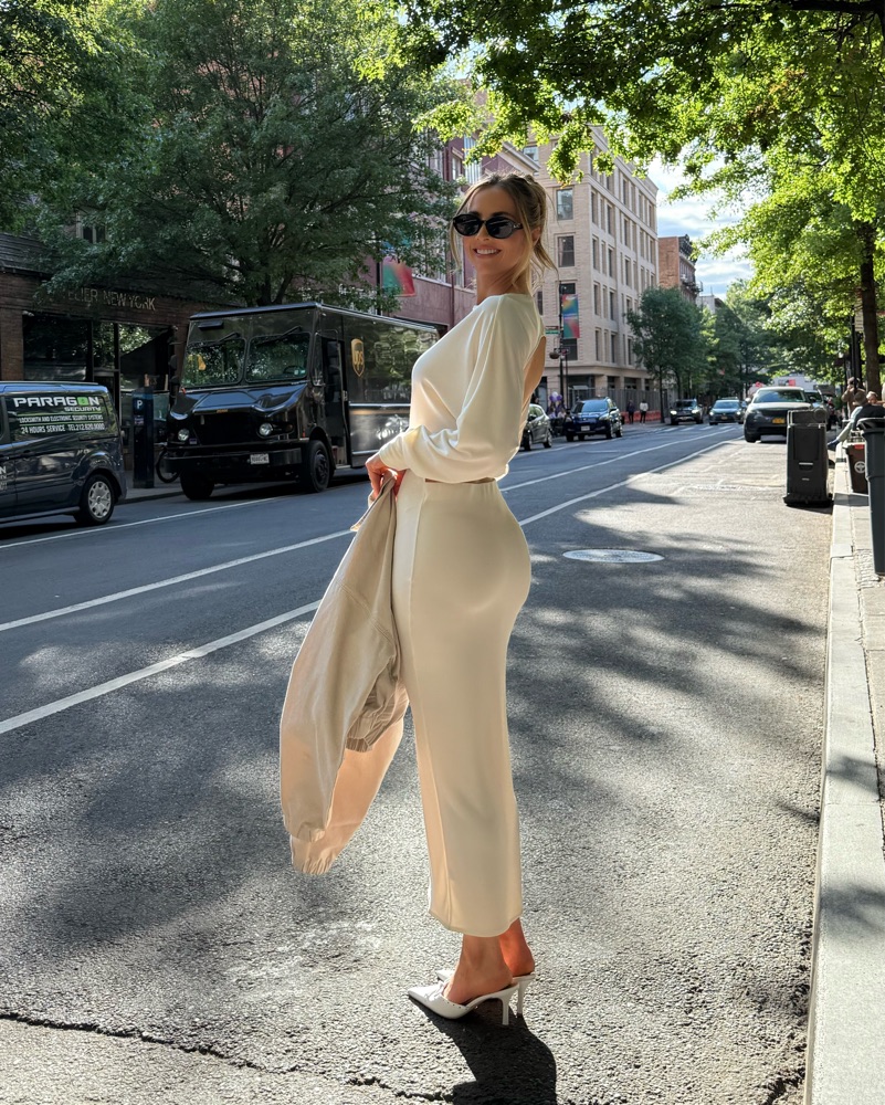 HELSA Matte Jersey Open Back Dress by Helsa - Pickle