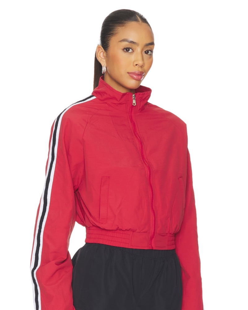 Vibrant Red Cropped Jacket by Superdown - Pickle