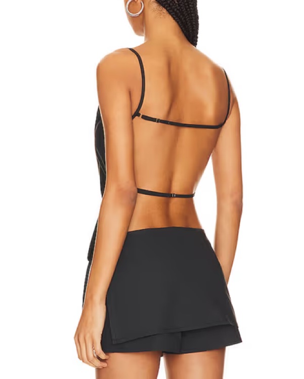 LIONESS Camille Backless Top Onyx Stripe by Lioness - Pickle