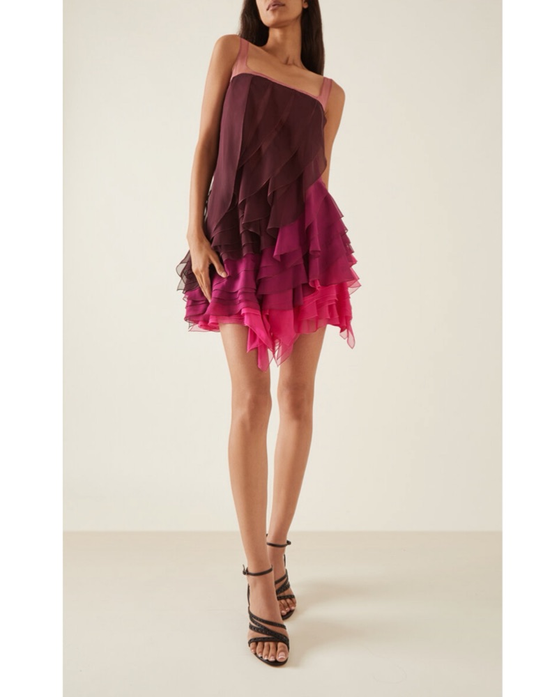 Nensi Dojaka Multi-layer Ruffle Dress by Nensi Dojaka - Pickle