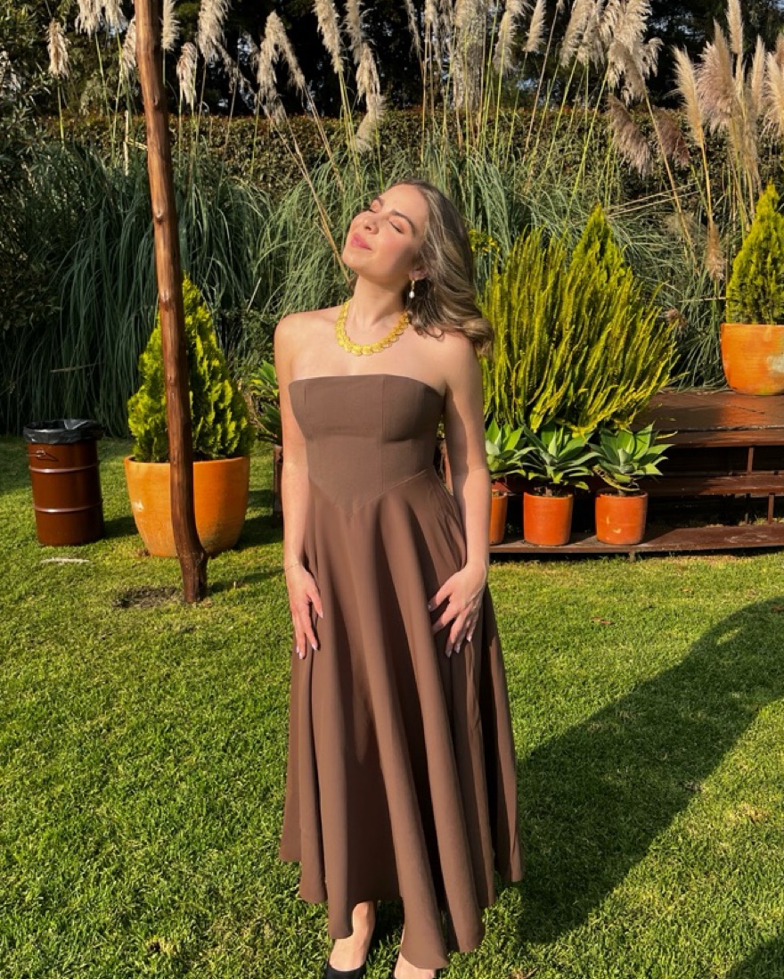 Odd Muse Brown Strapless Dress by Odd Muse London - Pickle