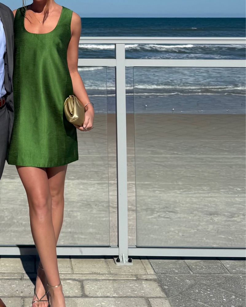 Green Dupioni Mollie Dress by Tuckernuck - Pickle