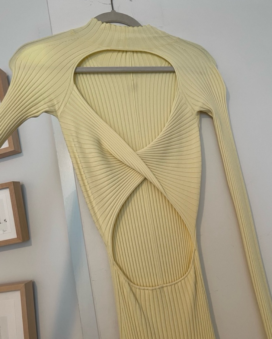 Dion Lee Ribbed Long-Sleeve Midi Dress by Dion Lee - Pickle