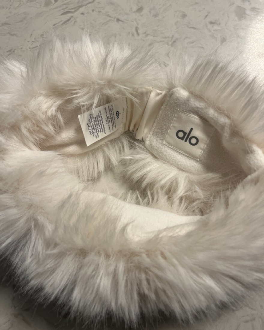 Alo Faux Fur Wintersun Headband by Alo Yoga - Pickle
