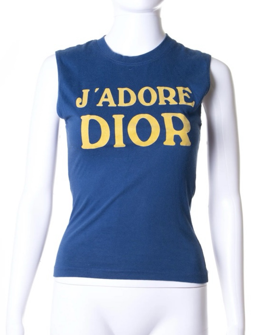 Christian Dior J'ADORE ラインストーン タンクトップ Christian Dior Vintage Rhinestone DIOR￼J'ADORE 1947 Tank cotton