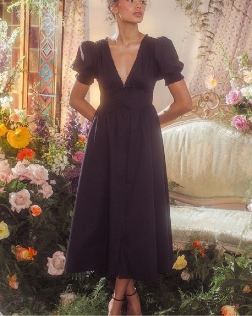 Hill House - Sabrina Nap Dress Black Dot by Hill House Home - Pickle